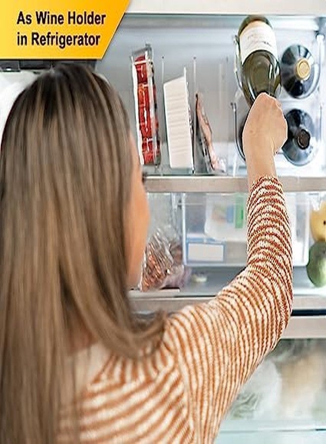 Kitwe حامل زجاجات مياه رأسي قابل للتكديس من كيتوي - منظم تخزين رفوف النبيذ لأسطح المطبخ، وخزانة المؤن، والثلاجة، مثالي لتخزين النبيذ والمشروبات الغازية والبيرة - شفاف - Image 5